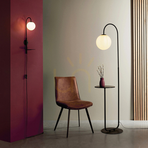 Stående lampa Endon Halo svart stål glas 175 cm E14 small 4