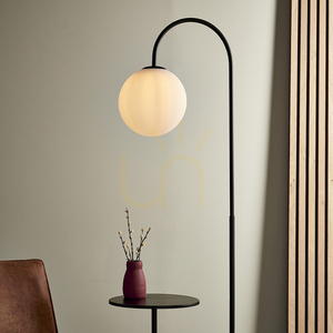 Stående lampa Endon Halo svart stål glas 175 cm E14 small 6