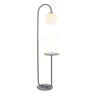 Stående lampa Endon Halo svart stål glas 175 cm E14 small 0