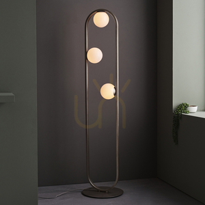 Stående lampa Endon Enzo Silver stål glas 3 ljuspunkter small 3