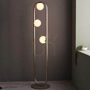 Stående lampa Endon Enzo Silver stål glas 3 ljuspunkter small 4