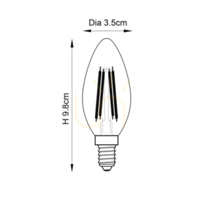 LED-filamentlampa Endon E14 4 W bärnsten 2500 K small 1