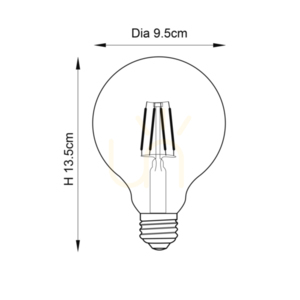 E27 LED filament globlampa bärnsten Endon small 1