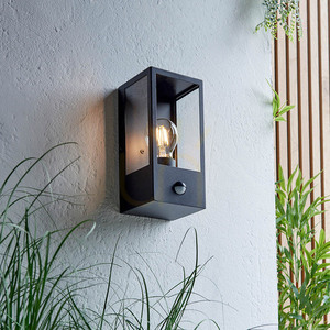 Vägglampa Endon Oxford PIR svart rostfritt stål glas E27 small 5