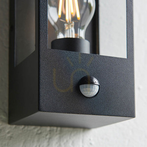 Vägglampa Endon Oxford PIR svart rostfritt stål glas E27 small 8