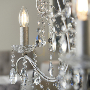 Endon Berkley pendellampa antiksilver kristallglas 3xE14 small 8