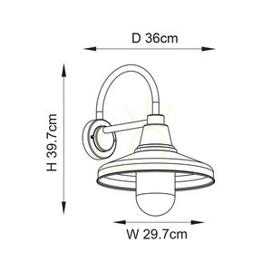 Vägglampa Endon svart E27 aluminium glas rostfritt stål 1 ljuspunkt small 1