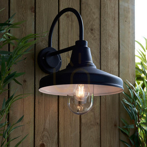 Vägglampa Endon svart E27 aluminium glas rostfritt stål 1 ljuspunkt small 3