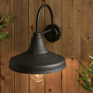 Vägglampa Endon svart E27 aluminium glas rostfritt stål 1 ljuspunkt small 4