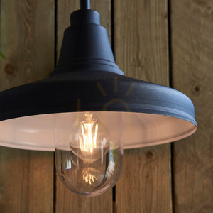 Vägglampa Endon svart E27 aluminium glas rostfritt stål 1 ljuspunkt small 5