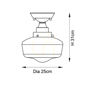 Taklampa Endon Camberley Silver stål glas E27 Ø25 cm small 1