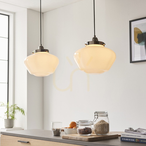 Kontrollera Taklampa Endon Camberley Silver Stål Glas E27 Dimmbar 30 cm