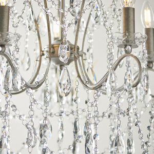 Endon Berkley 96209 ljuskrona, antiksilver, glas, 5×E14, 54 cm small 1