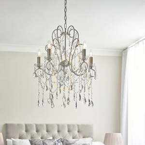 Endon Berkley 96209 ljuskrona, antiksilver, glas, 5×E14, 54 cm small 3