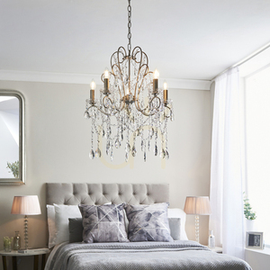 Endon Berkley 96209 ljuskrona, antiksilver, glas, 5×E14, 54 cm small 4