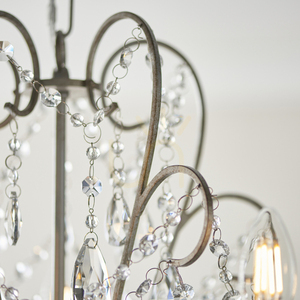 Endon Berkley 96209 ljuskrona, antiksilver, glas, 5×E14, 54 cm small 8