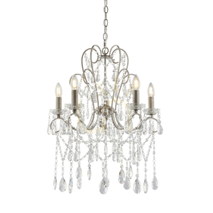Endon Berkley 96209 ljuskrona, antiksilver, glas, 5×E14, 54 cm small 0