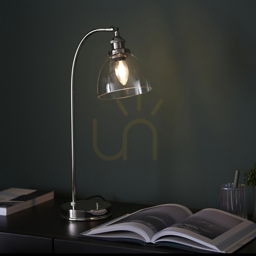 Kontrollera Hansen Bordslampa Silver Endon