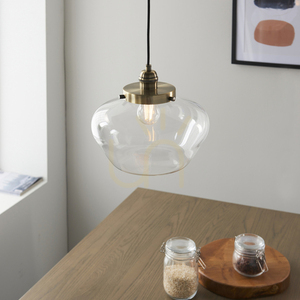 Pendellampa Endon Camberley mässing glas E27 30 cm small 6