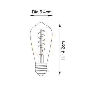 E27 LED-lampa Amber Endon 4W Dimbart Glas 14,2 cm small 1