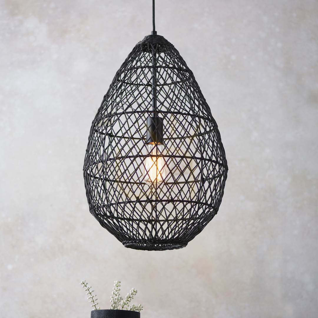 Förhandsvisning Taklampa Endon Pimva Svart Rotting 35 cm E27 Taklampa Endon Pimva Svart Rotting 35 cm E27