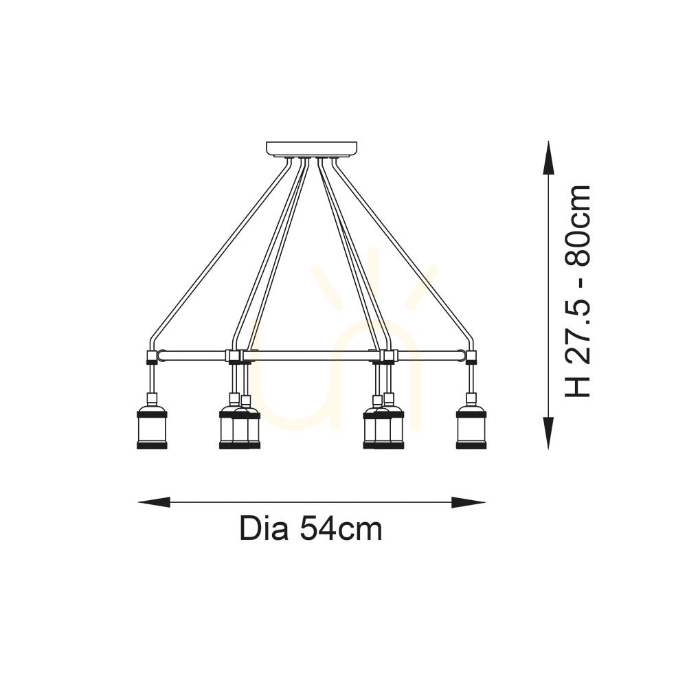 Förhandsvisning Pendellampa Endon Hal Mässing 6L E27 Dimmbar Pendellampa Endon Hal Mässing 6L E27 Dimmbar