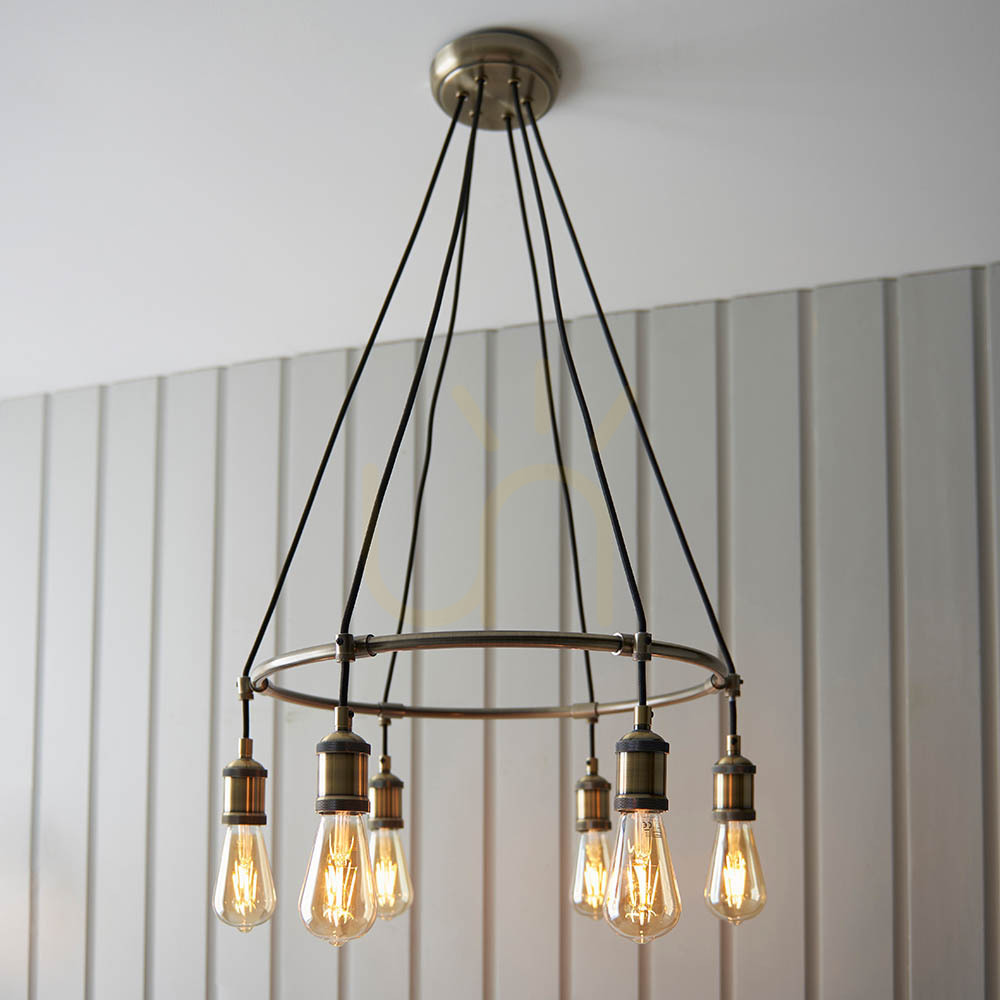Display Pendellampa Endon Hal Mässing 6L E27 Dimmbar Pendellampa Endon Hal Mässing 6L E27 Dimmbar