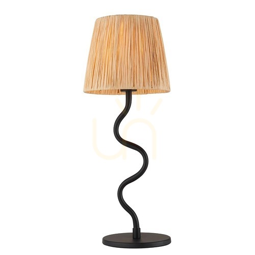 Kontrollera Bordslampa Endon Wriggle svart rotting metall E14 45,7 cm