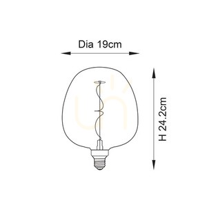Endon Swirl E27 dekorativ LED-filamentlampa, 4 W 2000 K, bärnstensglas, Ø 19 cm small 1