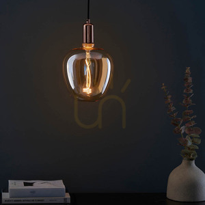 Endon Swirl E27 dekorativ LED-filamentlampa, 4 W 2000 K, bärnstensglas, Ø 19 cm small 2