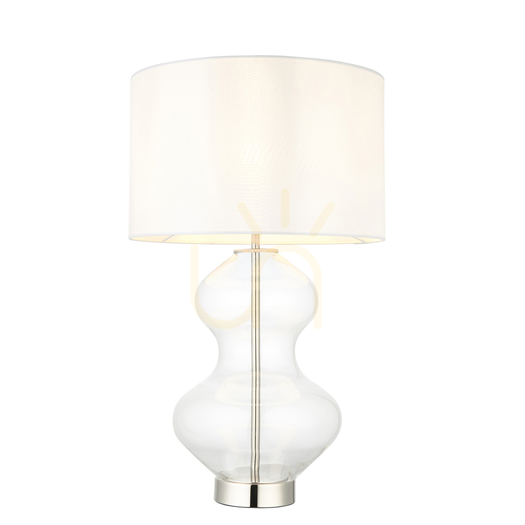 Kontrollera Bordslampa Endon Kelda Silver Tyg 57,8 cm E27 Bordslampa Endon Kelda Silver Tyg 57,8 cm E27