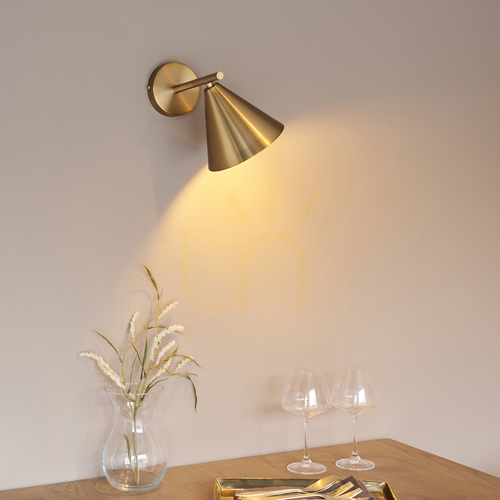 Kontrollera Vägglampa Endon Cape 102893 antikmässing E14 7 W dimbar