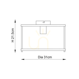 Plafond Endon Hopton mässing E27 31 cm stål glas small 2