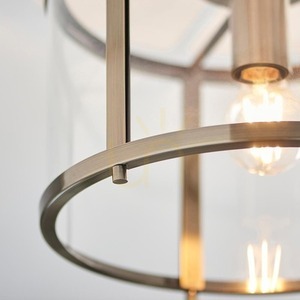 Plafond Endon Hopton mässing E27 31 cm stål glas small 5