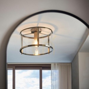 Plafond Endon Hopton mässing E27 31 cm stål glas small 7