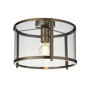 Plafond Endon Hopton mässing E27 31 cm stål glas small 0