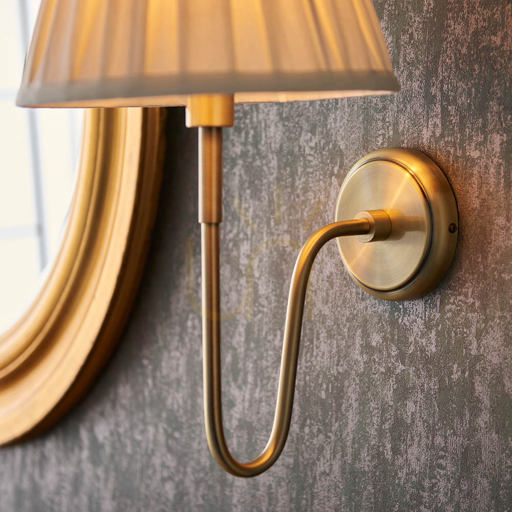 Kontrollera Vägglampa Endon Rouen Carla mässing och grädde E27 49 cm Vägglampa Endon Rouen Carla mässing och grädde E27 49 cm
