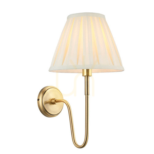 Kontrollera Vägglampa Endon Rouen Carla mässing och grädde E27 49 cm
