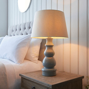 Bordslampa Endon Provence & Cici 103369 grå keramik, linneskärm, 66 cm small 2