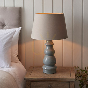 Bordslampa Endon Provence Cici grå keramik tyg E27 66 cm small 4