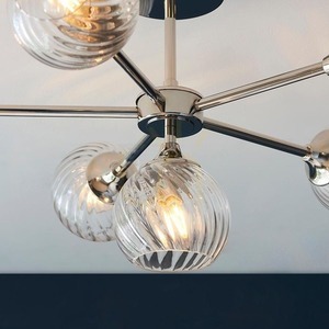 Taklampa Endon Allegra Silver 6-Ljus E14 Dimbbar Stål Glas 64 cm small 6