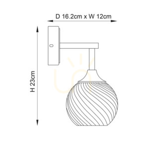 Vägglampa Endon Allegra Silver E14 Stål Glas small 2