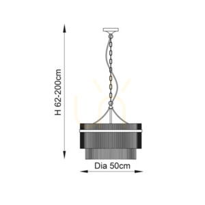 Taklampa Endon Marietta Silver 5-ljus Metall Glas E14 small 2