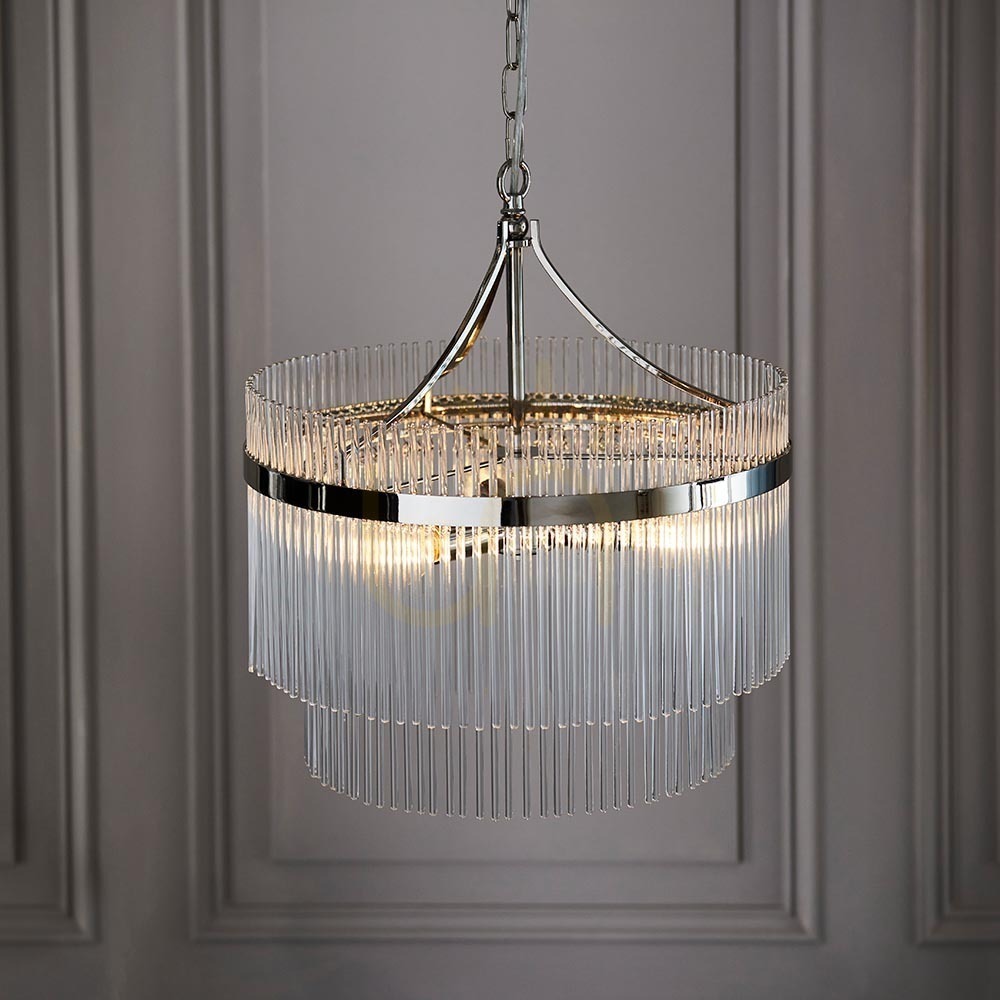 Visa Pendant Light Endon Marietta Silver 3-Light E14 Metal Glass Pendant Light Endon Marietta Silver 3-Light E14 Metal Glass