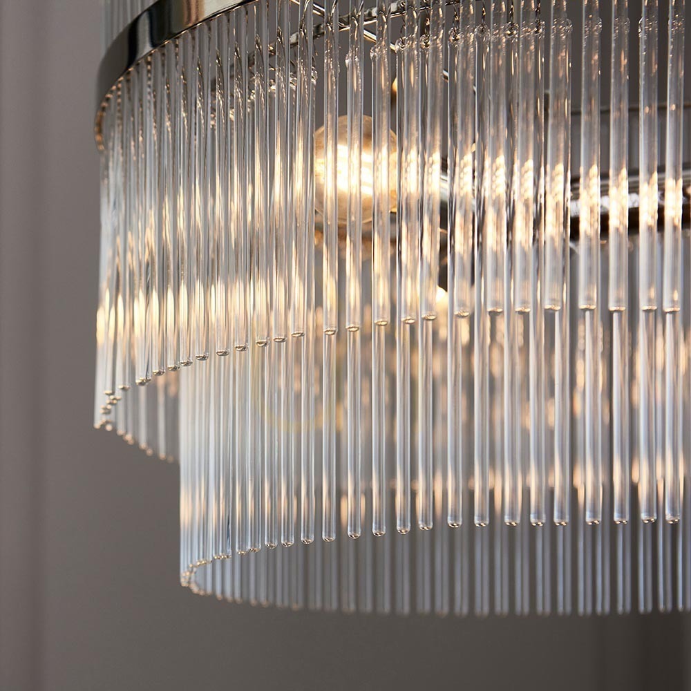 Kontrollera Pendant Light Endon Marietta Silver 3-Light E14 Metal Glass Pendant Light Endon Marietta Silver 3-Light E14 Metal Glass