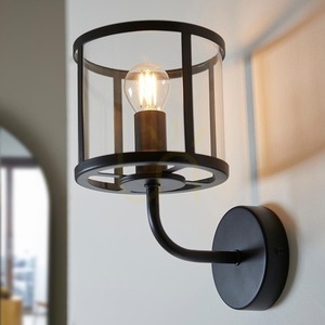 Vägglampa Endon Hopton Svart Stål Glas E14 Dimmbar small 6