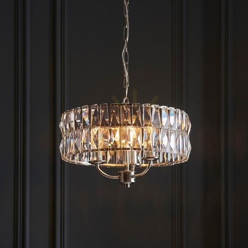 Kontrollera Taklampa Endon Clifton Silver 3-ljus E14 Stål Glas
