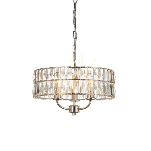 Kontrollera Taklampa Endon Clifton Silver 3-ljus E14 Stål Glas
