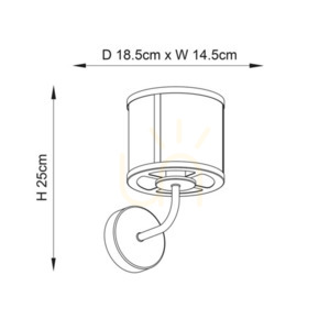 Vägglampa Endon Hopton Silver Stål Glas E14 Dimbart 1 Ljuspunkt small 1