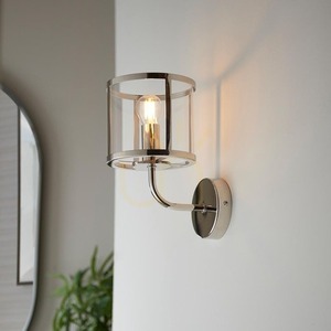 Vägglampa Endon Hopton Silver Stål Glas E14 Dimbart 1 Ljuspunkt small 3